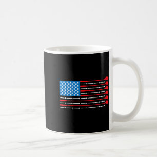 Patriotisk golfskjorta - USA Flagga Golfklubbor Go Kaffemugg