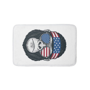 Patriotisk gorilla ansikte vintage gravyr vektor_1 badrumsmatta
