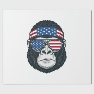 Patriotisk gorilla ansikte vintage gravyr vektor_1 presentpapper