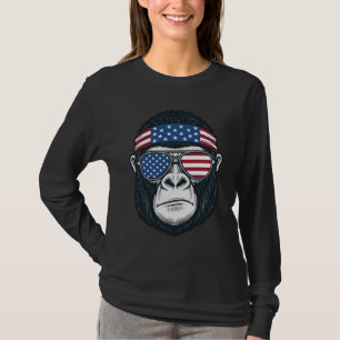 Patriotisk gorilla ansikte vintage gravyr vektor_1 t shirt