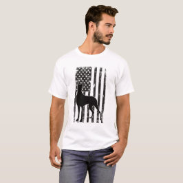 Patriotisk Grand Danois Amerikansk Flagga T Shirt
