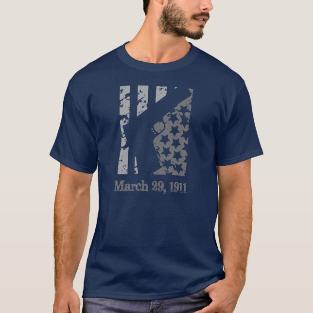 Patriotisk gråttdesign för flagga 1911 tee (Framsida)