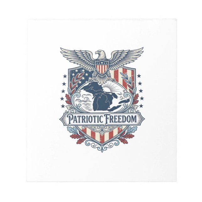 Patriotisk Great Lakes Pride Vector Grafisk T-shir Anteckningsblock (Framsida)