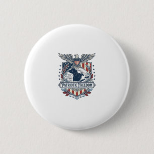 Patriotisk Great Lakes Pride Vector Grafisk T-Shir Knapp