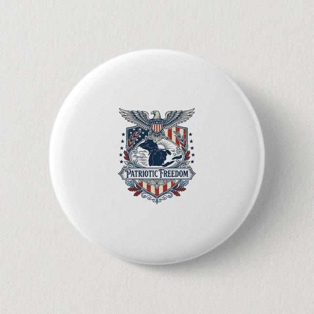 Patriotisk Great Lakes Pride Vector Grafisk T-Shir Knapp (Framsida)