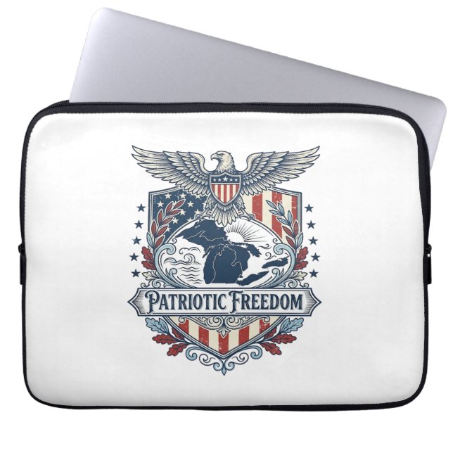 Patriotisk Great Lakes Pride Vector Grafisk T-shir Laptop Fodral (Framsidan)