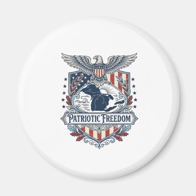Patriotisk Great Lakes Pride Vector Grafisk T-shir Magnet (Framsidan)
