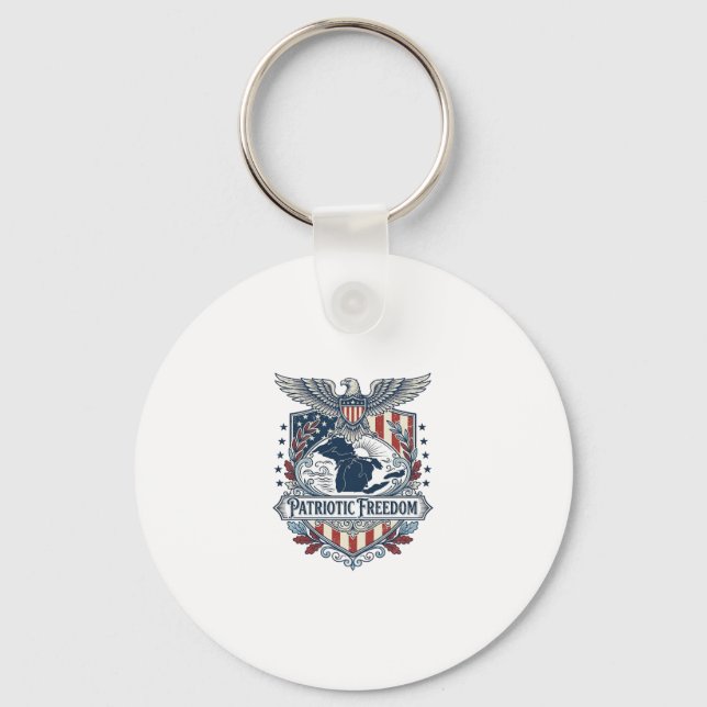 Patriotisk Great Lakes Pride Vector Grafisk T-shir Nyckelring (Framsida)
