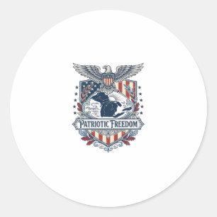 Patriotisk Great Lakes Pride Vector Grafisk T-shir Runt Klistermärke
