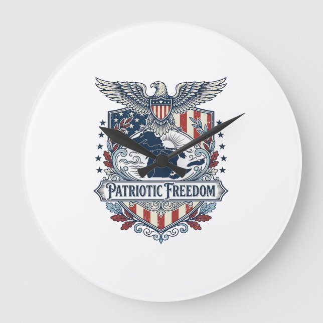 Patriotisk Great Lakes Pride Vector Grafisk T-shir Stor Klocka (Framsida)