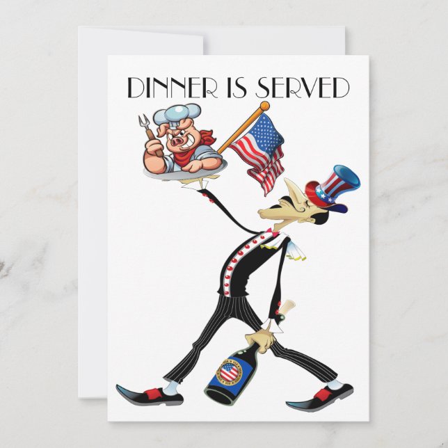 Patriotisk grillfest inbjudningar (Framsida)