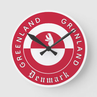 Patriotisk Grönlandsklocka, Björn, Grönlands flagg Rund Klocka