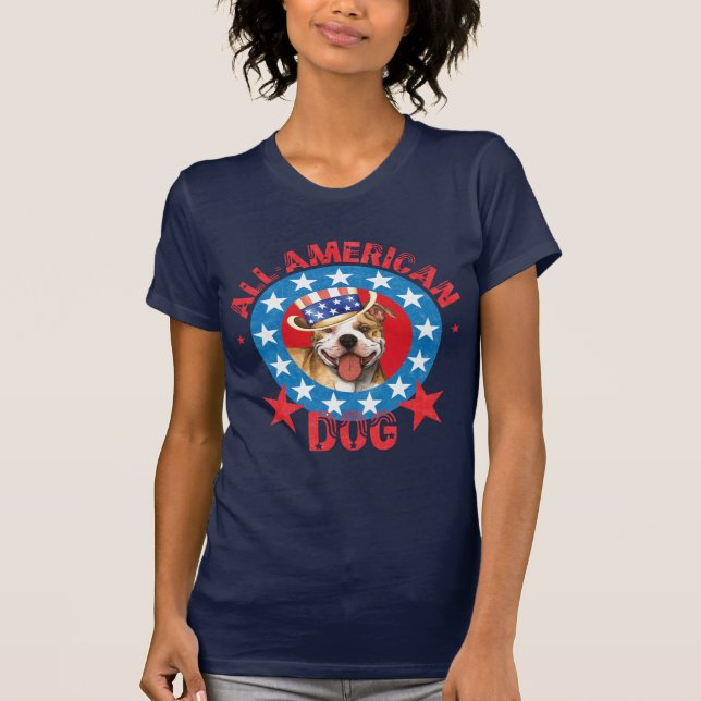 Patriotisk groptjurTerrier Tee Shirt (Framsida)