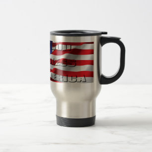 Patriotisk Gud välsigne Amerika på den amerikanska Resemugg