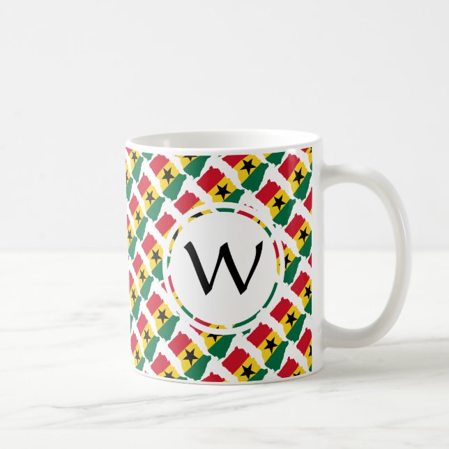 Patriotisk GUD VÄLSIGNE GHANA Monogram Kaffemugg (Höger)