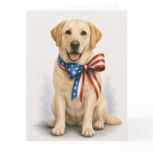 Patriotisk gul labrador retriever gratulationskort