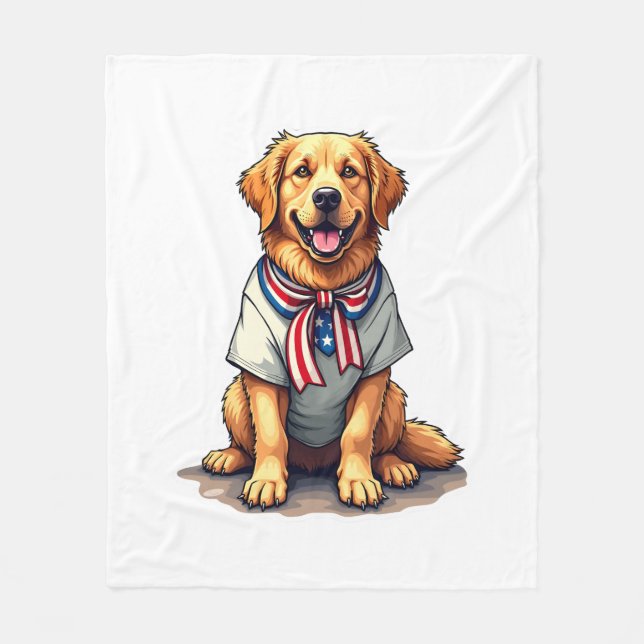 Patriotisk guldband Vintage gravyr skjorta 2 Fleecefilt (Framsidan)