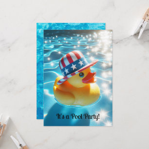 Patriotisk Gult Rubber Anka i Bassäng Inbjudningar