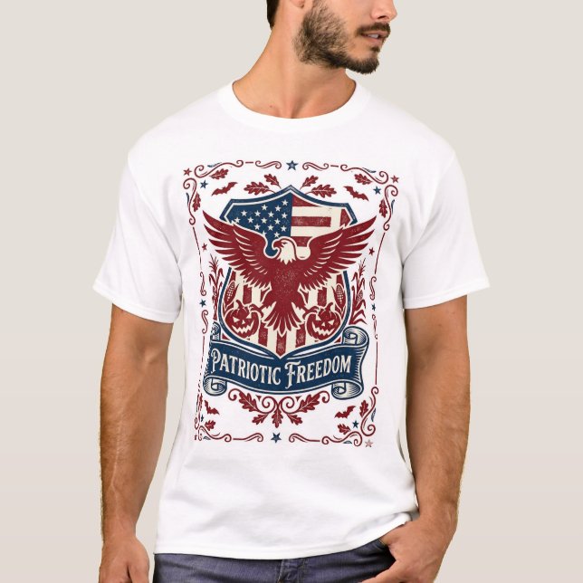 Patriotisk Halloween Vector Grafisk T-shirt (Framsida)