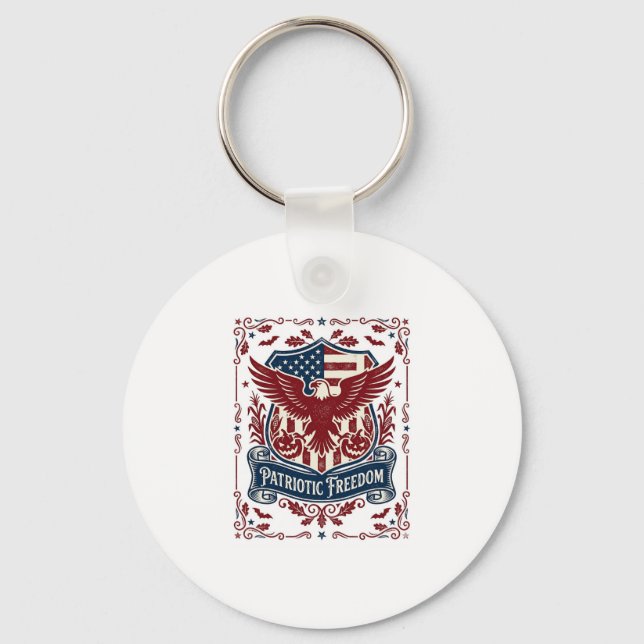 Patriotisk Halloween Vector Grafisk T-shirt Nyckelring (Framsida)