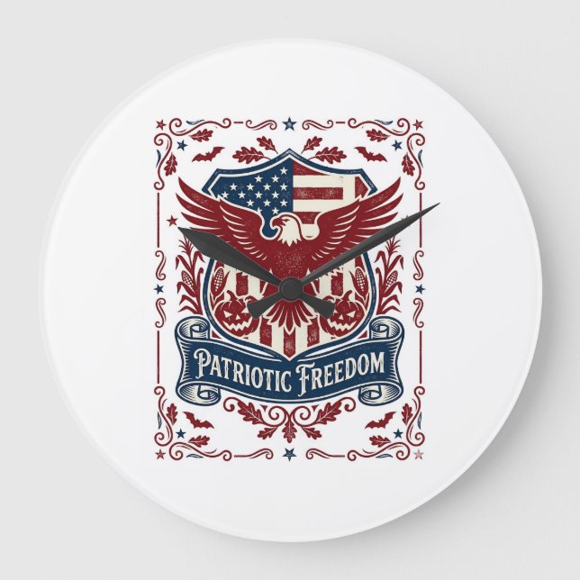 Patriotisk Halloween Vector Grafisk T-Shirt Stor Klocka (Framsida)