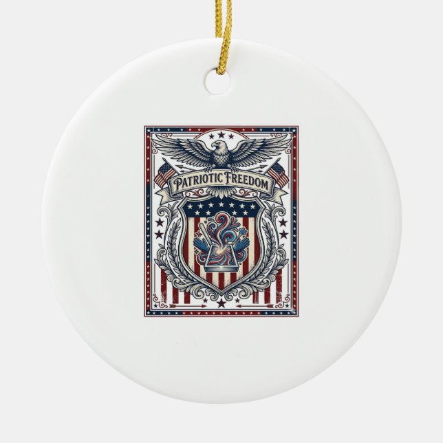 Patriotisk Hartz Julgransprydnad Keramik (Framsidan)