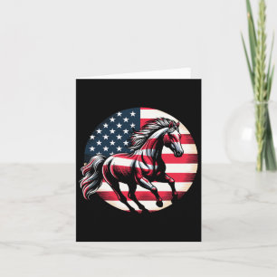 Patriotisk Häst Amerikansk Flagga Ridning 4e Kort
