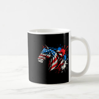 Patriotisk häst amerikansk flagga splash art Patri Kaffemugg