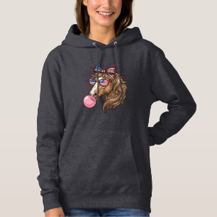 Patriotisk Häst Bubble Gum Vintage Vector T-Shirt