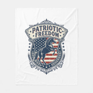 Patriotisk Häst Ranch Mamma Vektor Grafisk T-Shirt Fleecefilt