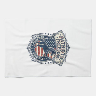 Patriotisk Häst Ranch Mamma Vektor Grafisk Tee_1 Kökshandduk