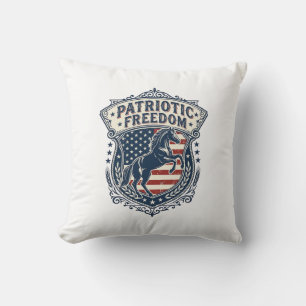 Patriotisk Häst Ranch Mamma Vektor Grafisk Tee_1 Kudde
