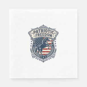 Patriotisk Häst Ranch Mamma Vektor Grafisk Tee_1 Pappersservett