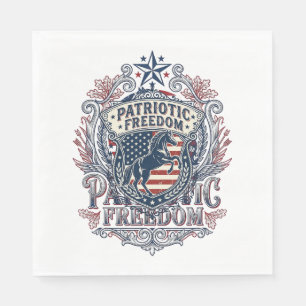 Patriotisk Hästälskare Vektor Grafisk T-Shirt_1 Pappersservett