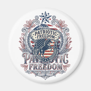Patriotisk Hästälskare Vektorgrafisk T-Shirt_1 Magnet