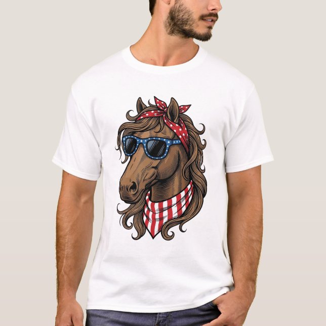 Patriotisk Hästhuvud Vektor Tröja Design_1 (Framsida)