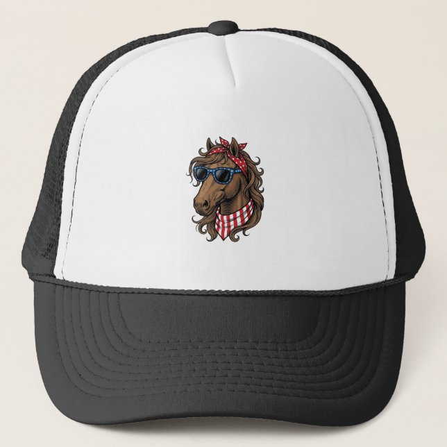 Patriotisk Hästhuvud Vektor Tröja Design_1 Keps (Framsida)