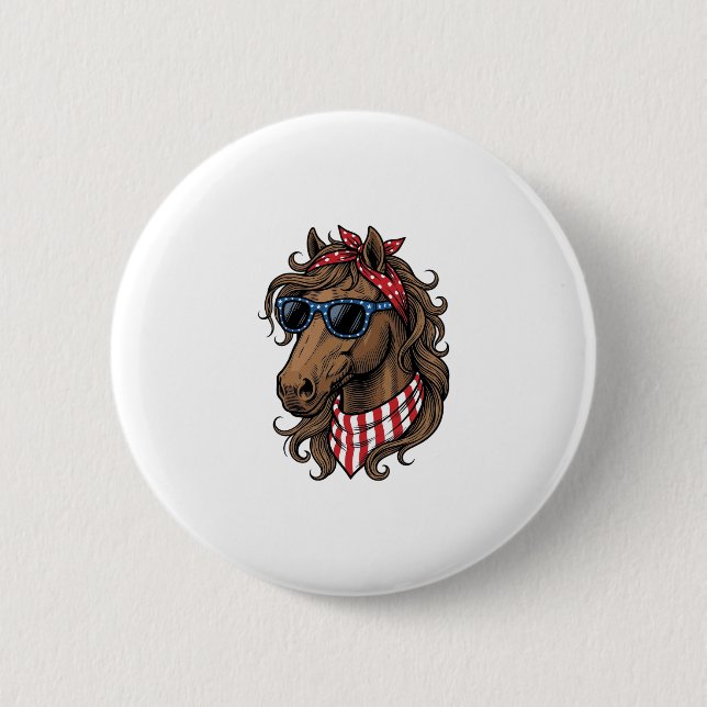 Patriotisk Hästhuvud Vektor Tröja Design_1 Knapp (Framsida)