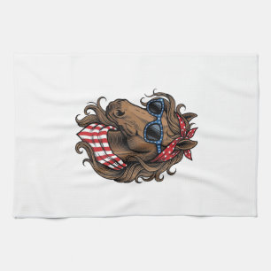Patriotisk Hästhuvud Vektor Tröja Design_1 Kökshandduk