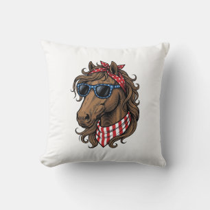 Patriotisk Hästhuvud Vektor Tröja Design_1 Kudde