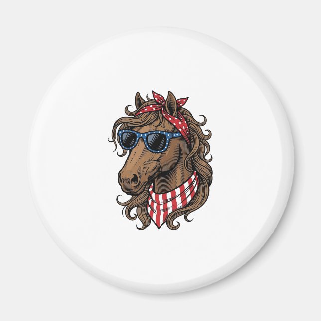 Patriotisk Hästhuvud Vektor Tröja Design_1 Magnet (Framsidan)