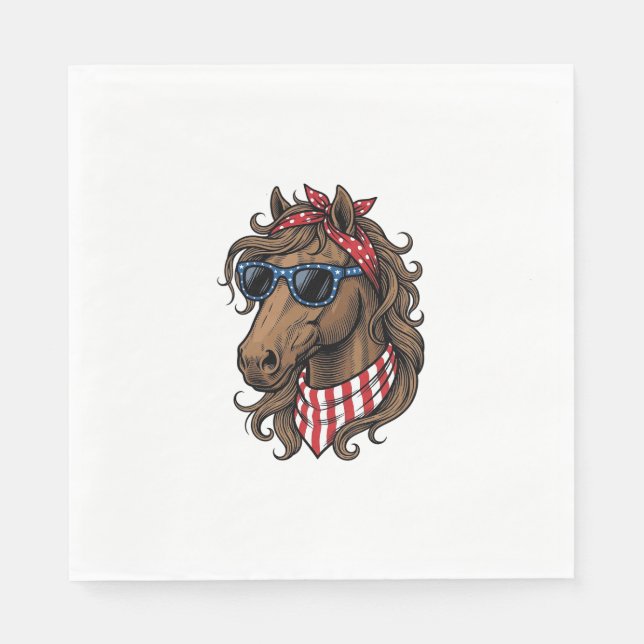 Patriotisk Hästhuvud Vektor Tröja Design_1 Pappersservett (Framsidan)