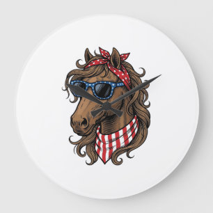 Patriotisk Hästhuvud Vektor Tröja Design_1 Stor Klocka