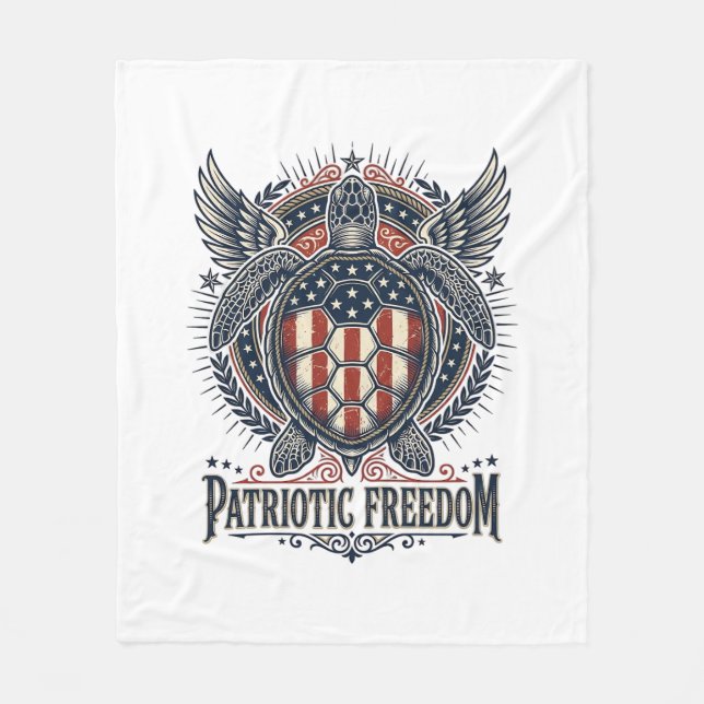 Patriotisk havssköldpadda fleecefilt (Framsidan)