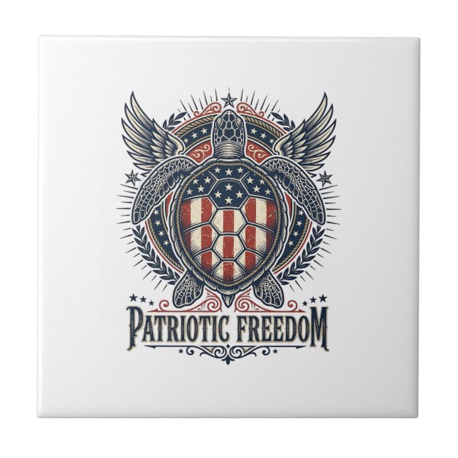 Patriotisk havssköldpadda kakelplatta (Framsidan)