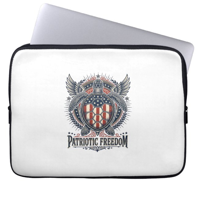 Patriotisk havssköldpadda laptop fodral (Framsidan)