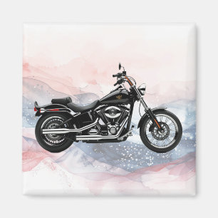Patriotisk Hawg Heritage Twin-Cam Motorcykelmagnet Magnet