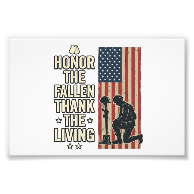 Patriotisk Hedra De Fallna Tacka De Levande Vektor Fototryck (Framsidan)