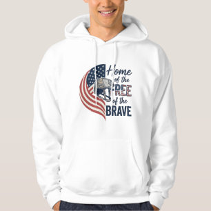 Patriotisk hem för de fria modiga hjälm tröja_1 hoodie