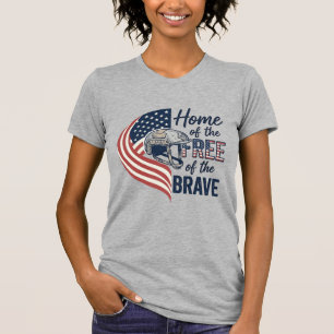 Patriotisk hem för de fria modiga hjälm tröja_1 t shirt